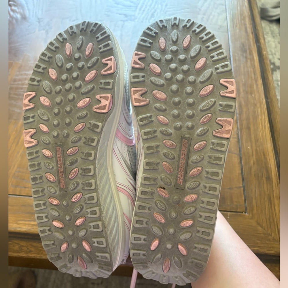 Skechers Light Pink and Cream Shape Up Sneakers - Picture 6 of 8